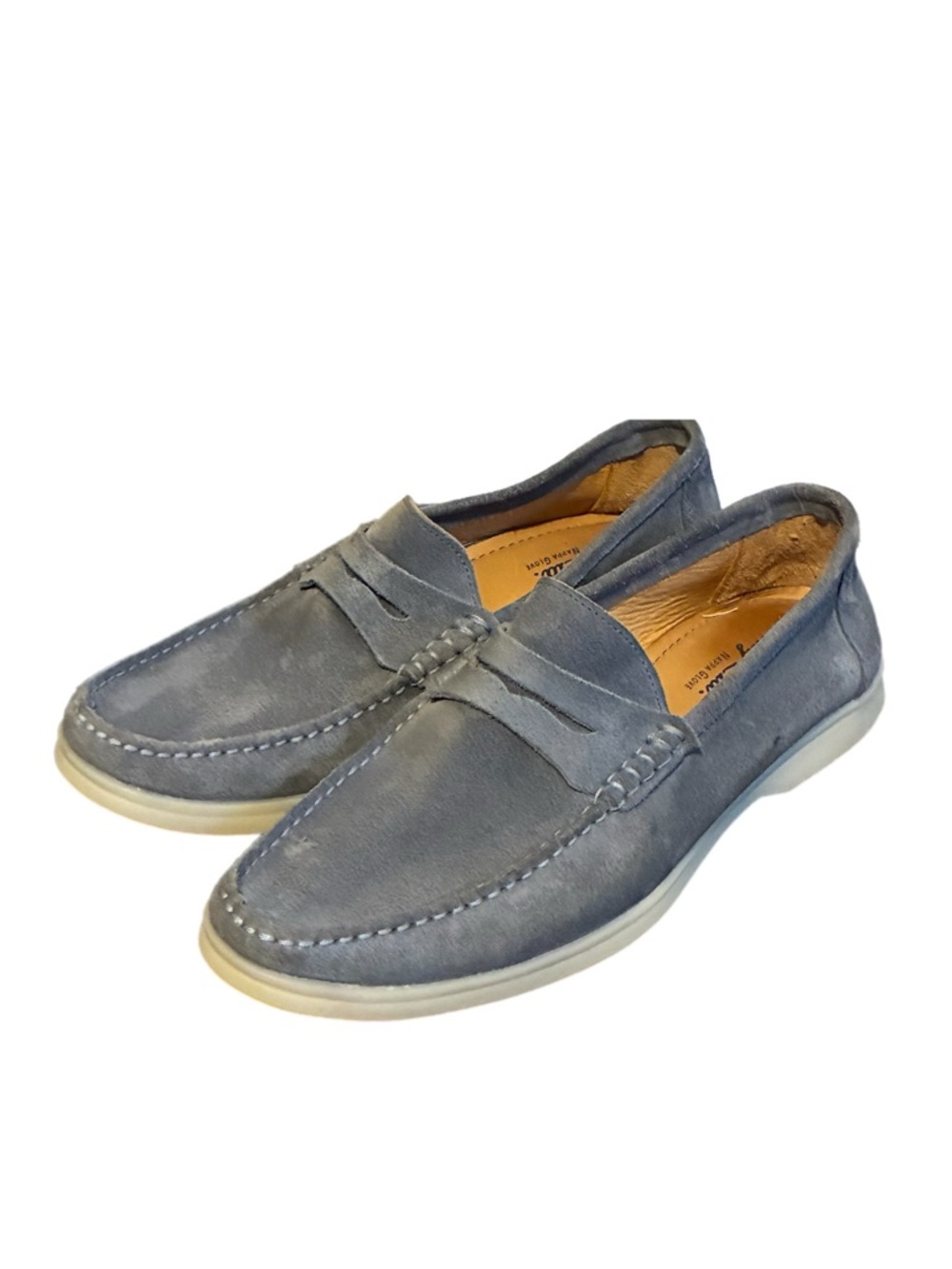 Flag Ltd FXLite Penny Loafer Moccasin Boat Shoes Blue Leather Suede Men’s Size 9
